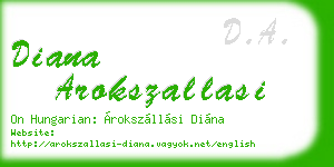diana arokszallasi business card
