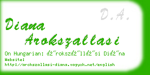 diana arokszallasi business card